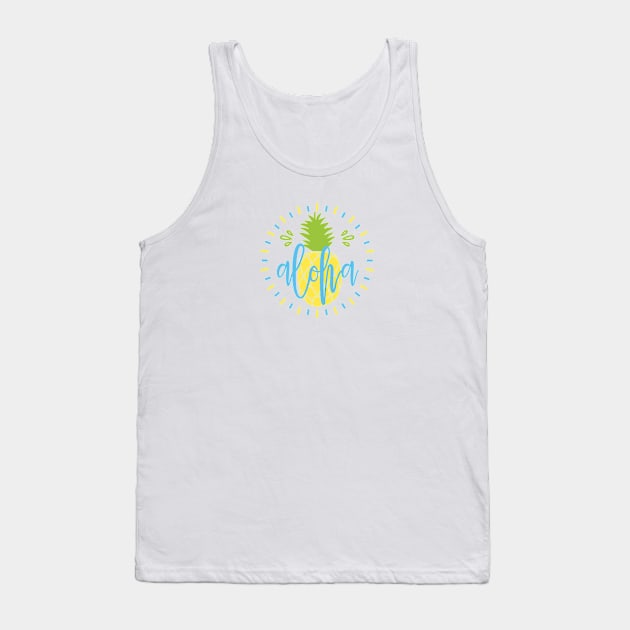 Aloha pineapple Hawaiian greeting for Hawaii lovers Tank Top by artsytee